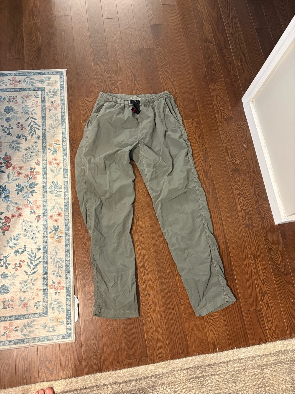 Women’s Olive Green Cargo Jogger Pants with Drawstring Waist - Picture 1 of 6